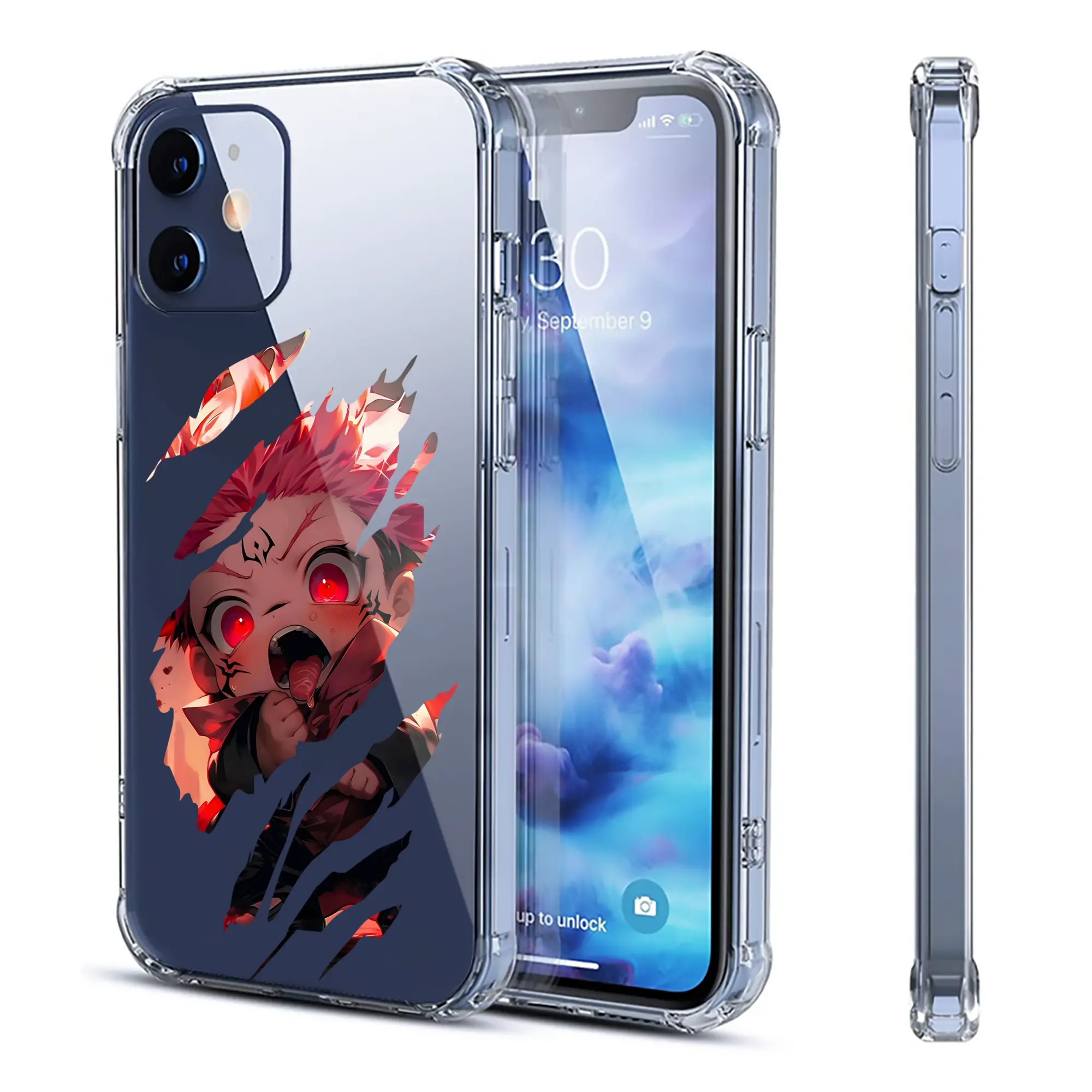 呪術廻戦 グッズ,虎杖 悠仁 - IPhone 12シリーズ対応 ・ 透明スマホケース ・ クリアソフトケース ・ TPU素材 ・ 耐衝撃 ・ 高密着 ・ 防汚 防指紋 ・ 簡単着脱